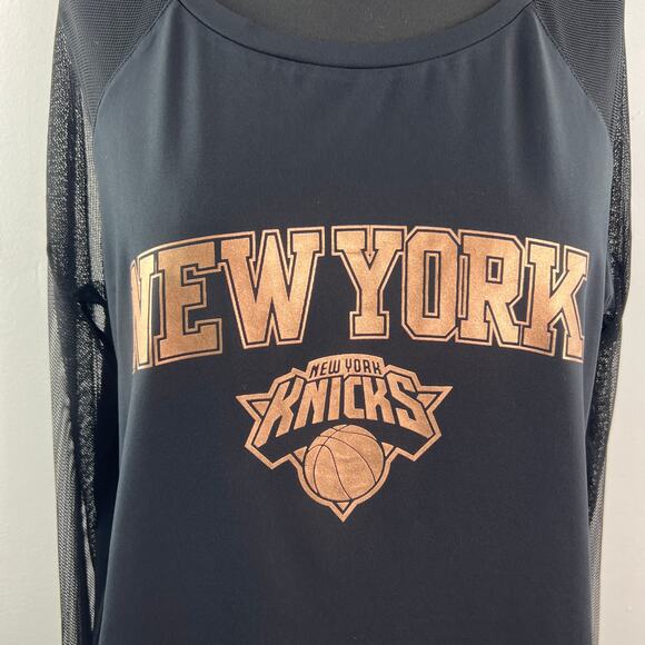 Touch Alyssa Milano New York Knicks Basketball Jersey Black Mesh Gold Sz XL NEW - Picture 5 of 13